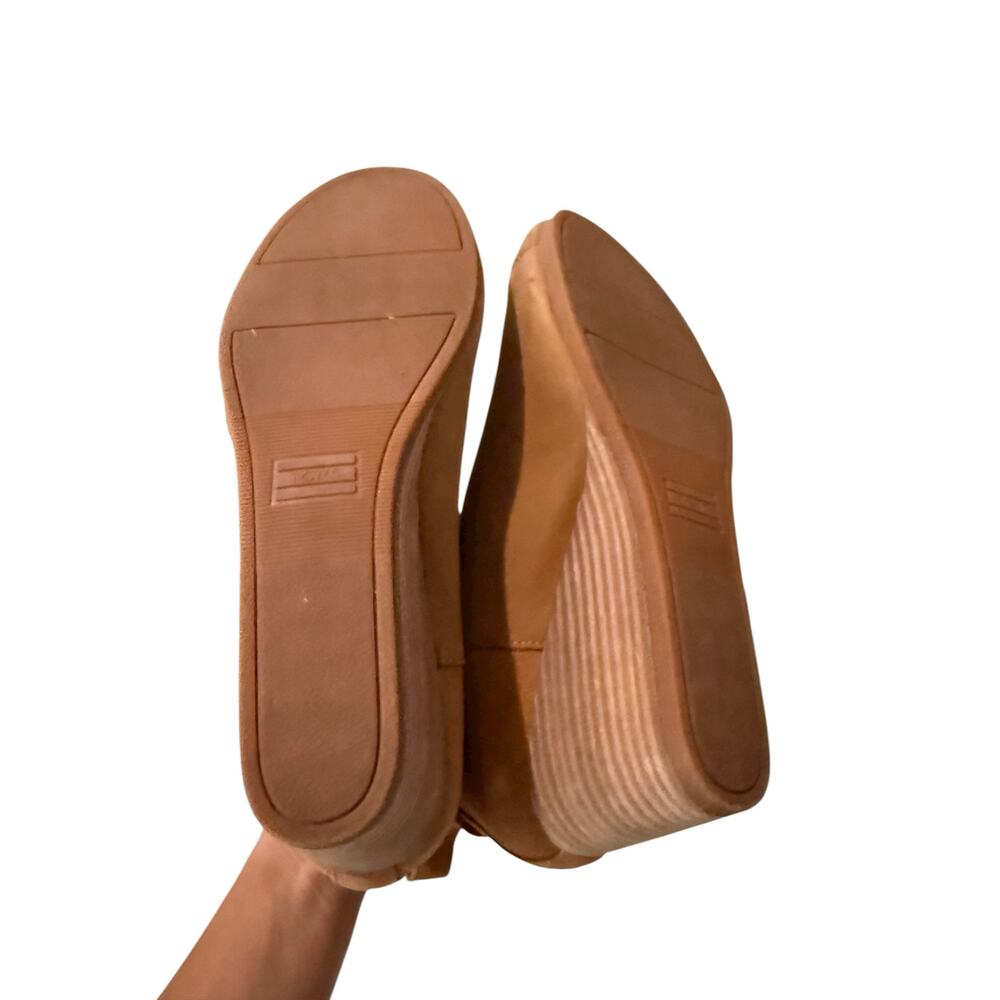 Toms Kelsey Brown Suede Leather Wedge Heel Fall Ankle Booties Women’s Size 9.5 - Picture 11 of 12